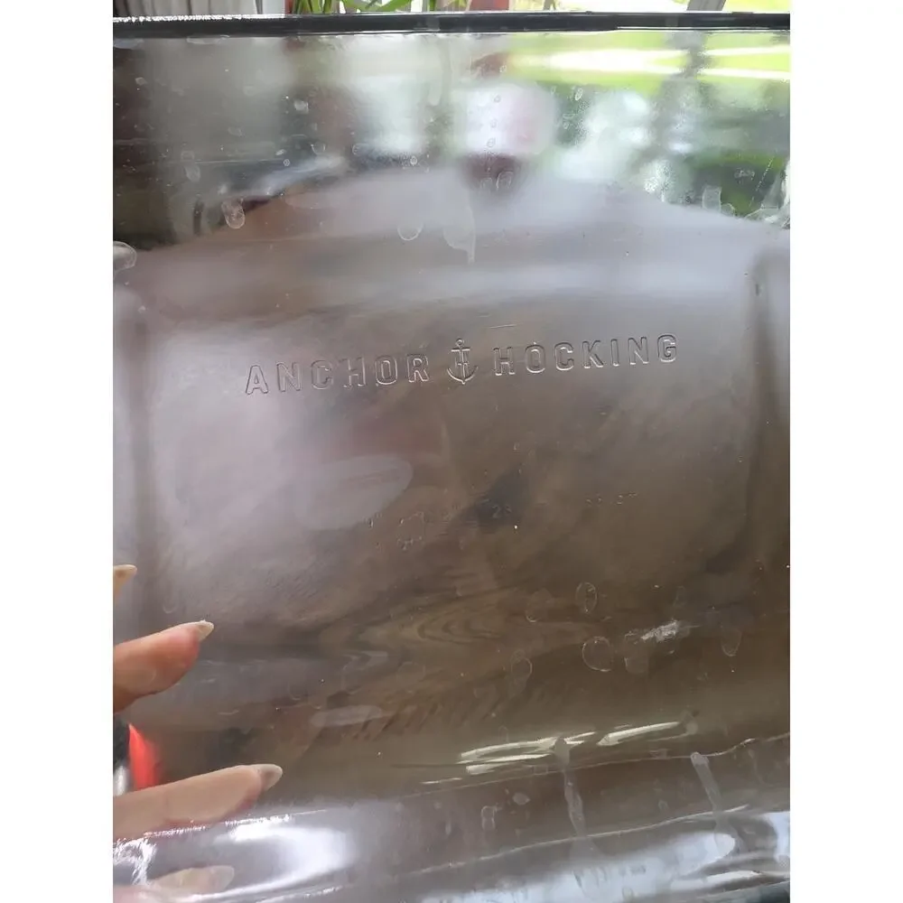 Anchor Hocking Cobalt Clear Glass‎ Baking Casserole Dish 1 Quart 6x9